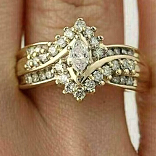 14k yellow gold marquise - gold, cut