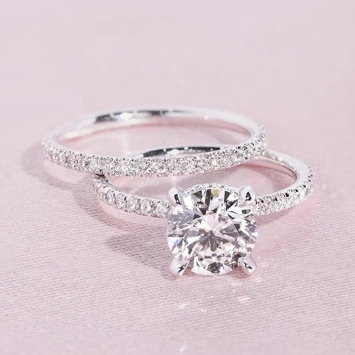 2pcs ring set women - cz,