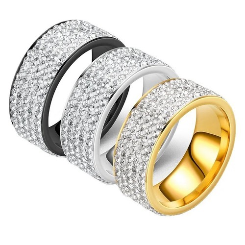 Unisex stainless steel ring - cz,