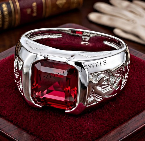 Natural ruby ring men - ring, 925