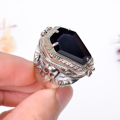 Natural black onyx coffin - onyx,