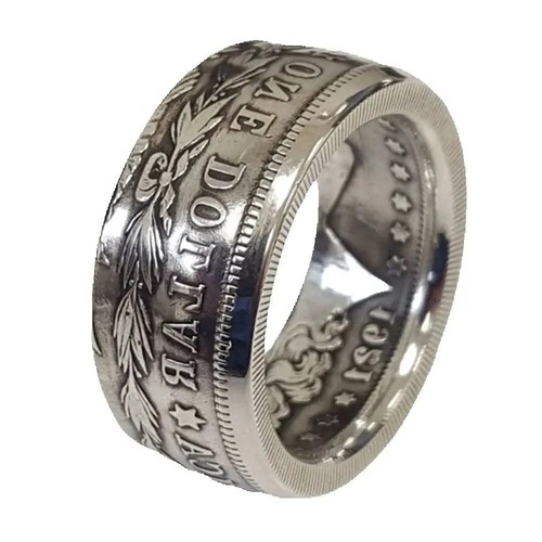 Silver dollar coin ring size - silver,