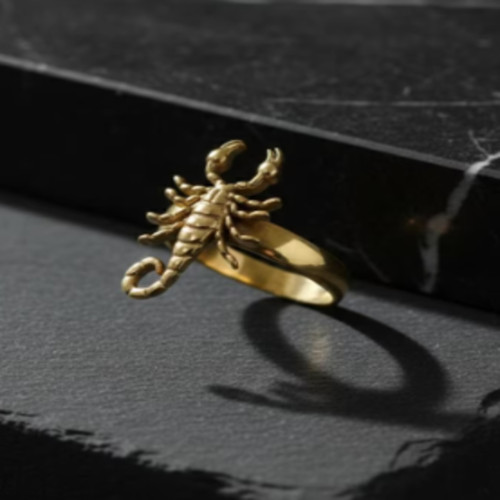 Anello scorpione placcato oro - scorpione,