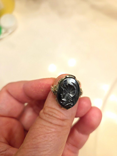 14k roman soldier intaglio - soldier,