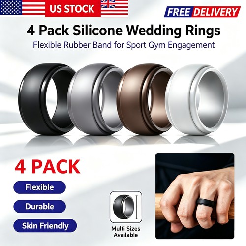 Pack silicone wedding rings - 4,