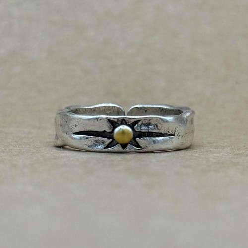 Silver sun ring two tone - ring,,
