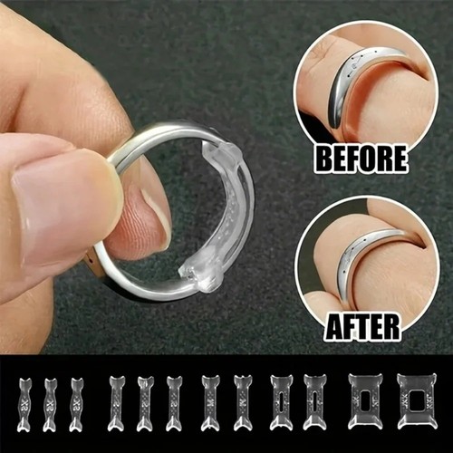 12pcs clear ring size adjuster - size,