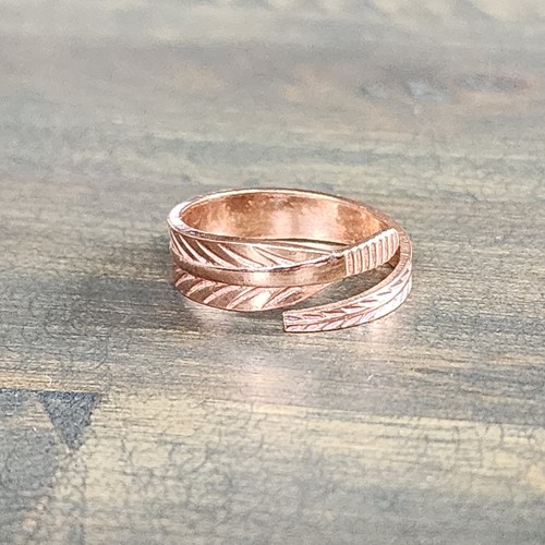 Pure copper feather ring - copper,