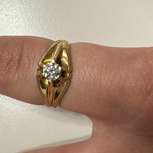 Gold ring with diamond - diamond,